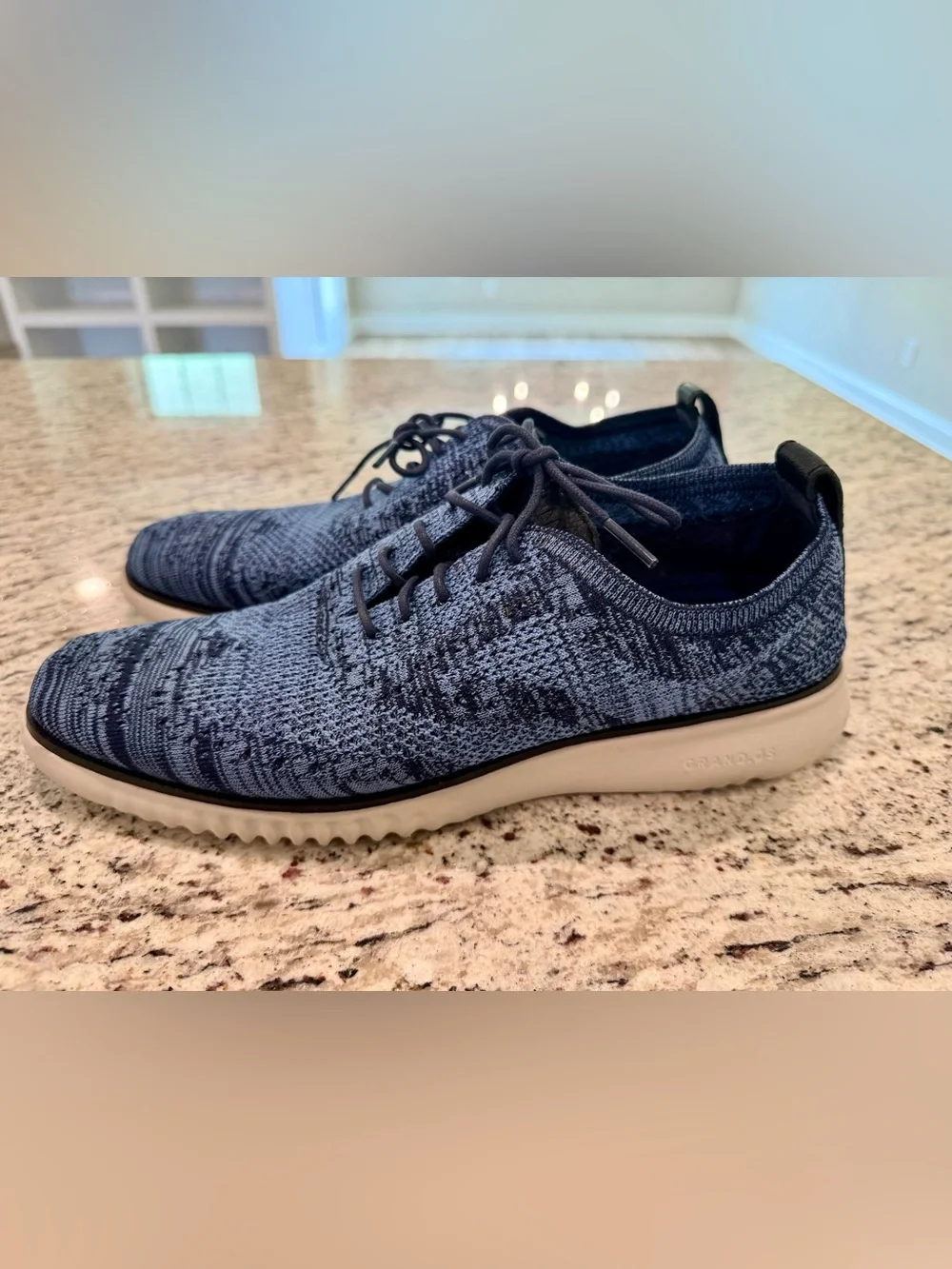 Cole Haan 2 Zerogrand Men's 9.5 M Stitchlite Blue Wingtip Oxford Shoes C27946
